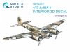 Quinta Studio QD72218 Ju 88A-4 3D-Printed & coloured Interior on decal paper (Hasegawa) 1/72